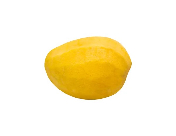 Mangue Pelée Isolée Sur Fond Blanc Une Mangue Fraîche Prête — Photo