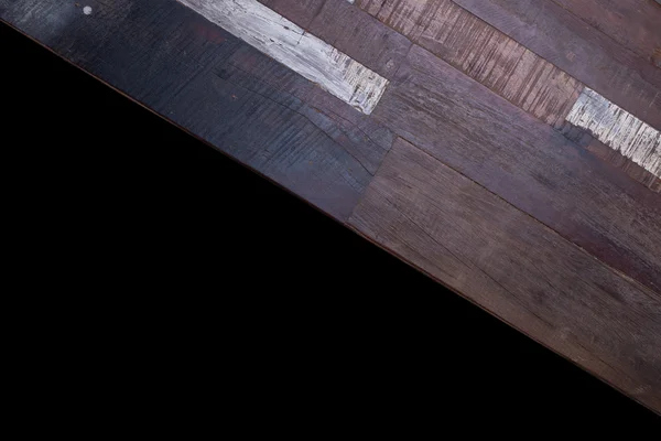 Timber wood panel plank isolated on black background — Stock Photo, Image