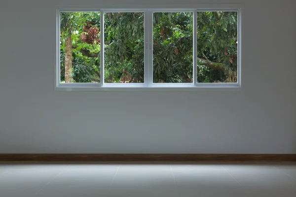 Empty room with glass window sliding — Stock Photo, Image