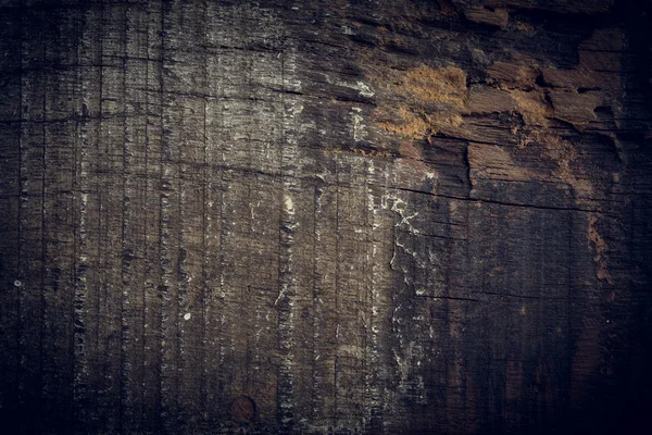 Zwarte donkere houten achtergrond, houten plank ruw graan oppervlak — Stockfoto