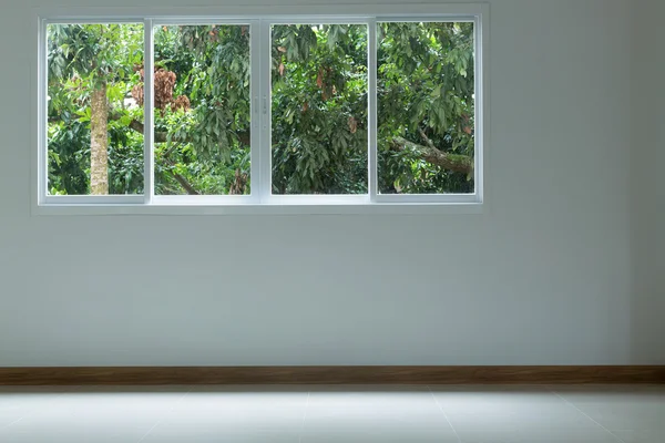 Empty room with glass window sliding — Stock Photo, Image