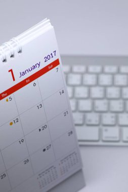 1 Ocak 2017 masaüstü takvim boş çizelgesi masaya koy