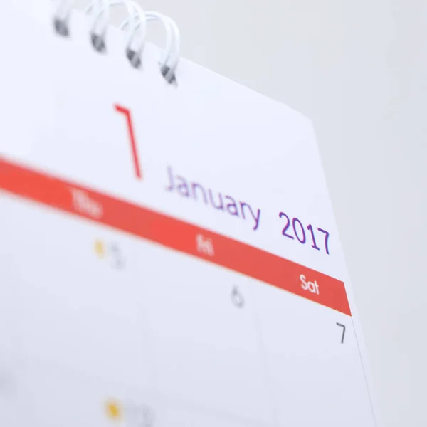 Desktop kalender voor 1 januari 2017, dag van gelukkig Nieuwjaar — Stockfoto