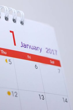 1 Ocak 2017, mutlu yeni yıl gününde masaüstü takvimi