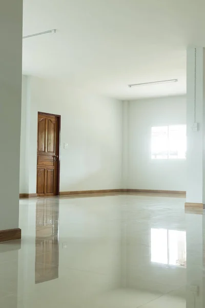 empty white room interior in residential house building
