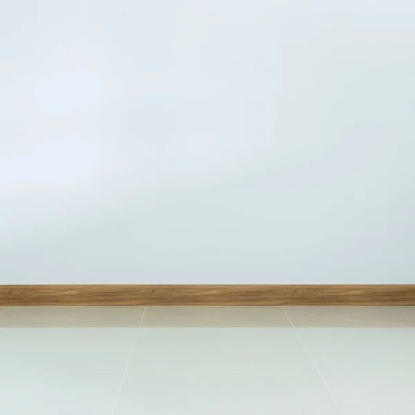 Intérieur de la pièce vide, sol carrelage blanc et mur de mortier blanc — Photo