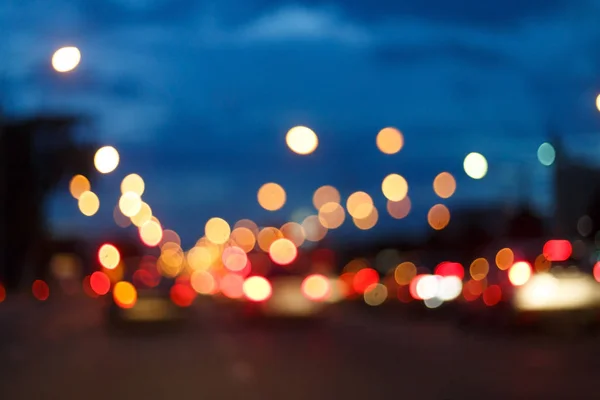 Night light of traffic car on the city street, abstract blur — Stock Photo, Image