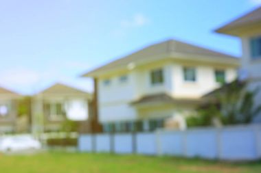 Konut ev köy banliyösünde, görüntü arka plan bulanıklık