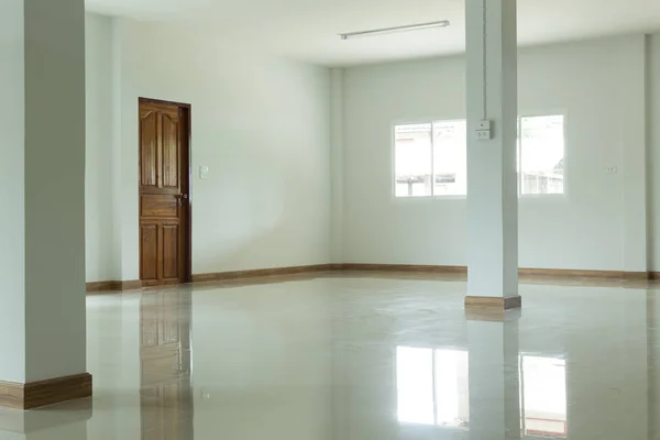 empty white room interior in residential house building