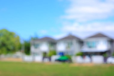 Konut ev köy banliyösünde, görüntü arka plan bulanıklık