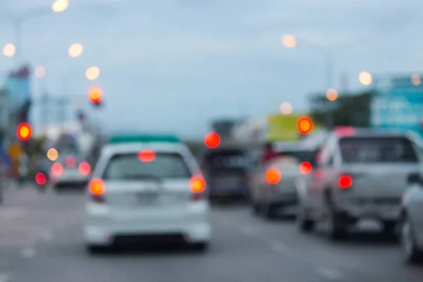 Light of traffic car on the city street, abstract blur bokeh — Stock Photo, Image