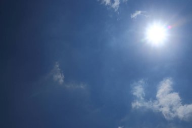 Mavi gökyüzünde güneş