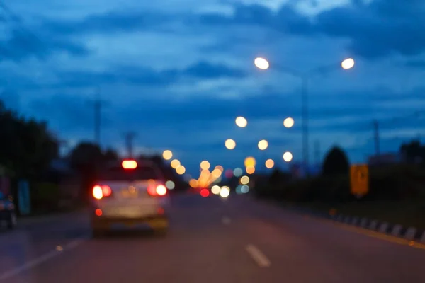 Night light of traffic car on the city street, abstract blur — Stock Photo, Image