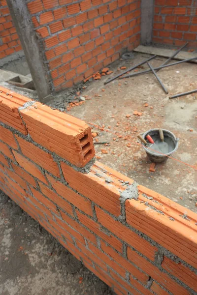 Brick block in construction building industry — Stock Photo, Image