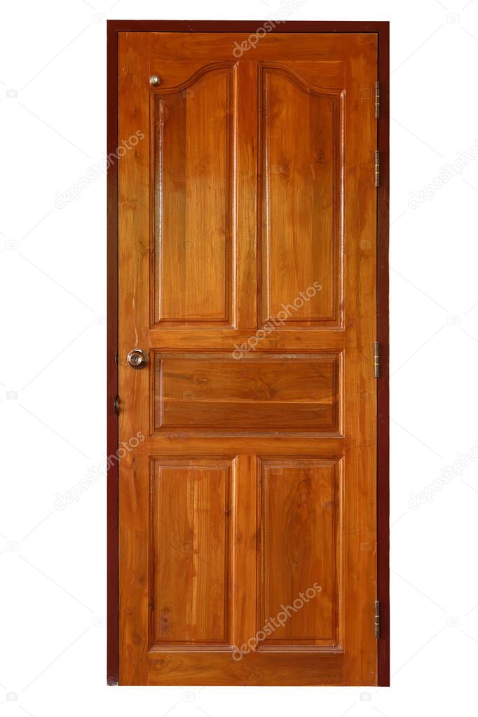 wood door isolated on white background