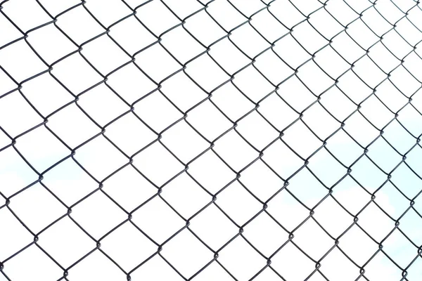 Chain link wire fences enclose border area — Stock Photo, Image