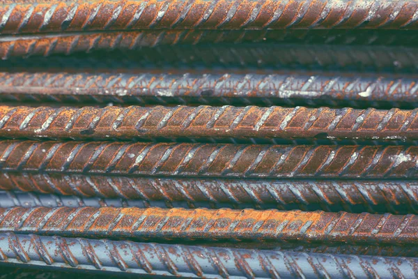 İnşaat demiri çelik çubuk çubuk inşaat sektöründe takviye — Stok fotoğraf