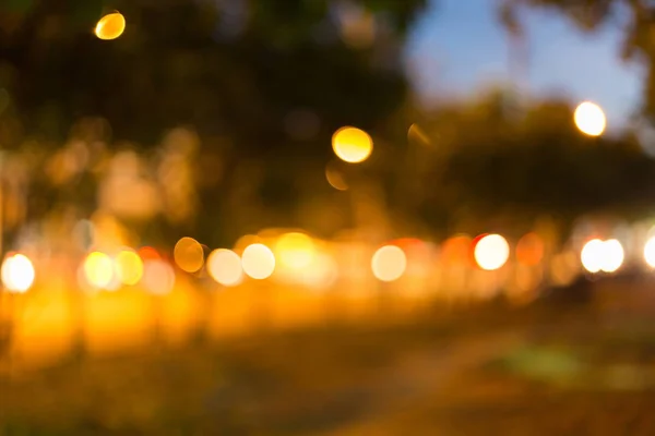 Night light of roadside in the city street, abstract blur bokeh — Stock Photo, Image