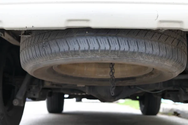 Tire spare wheel of vehicle car transportation — Stock Photo, Image