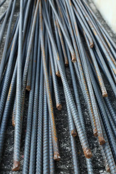 Rebar steel reinforcing rod bar in construction industry — Stock Photo, Image