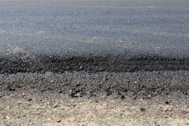 siyah asfalt inşaat yol yüzey asfalt ile