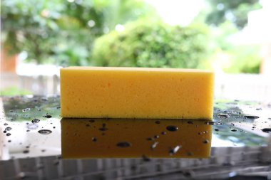 kullanılan sarı sünger Oto yıkama