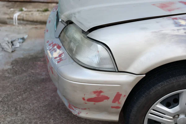 Reparatie lichaam auto wrijven scrub textuur voor nieuwe Verfkleur — Stockfoto