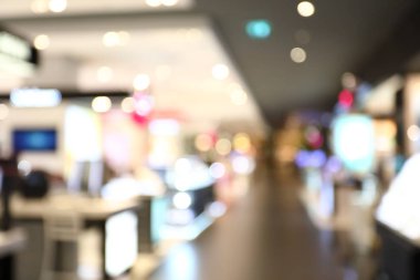 Alışveriş merkezindeki lüks yaşam tarzının soyut görüntü bulanık arka planı