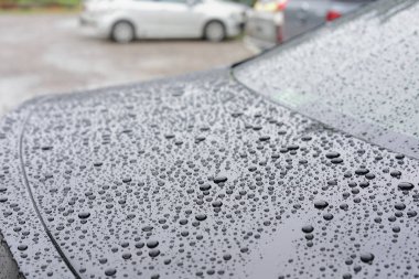 cam kaplama parlak siyah modern araç araba su yağmur damla