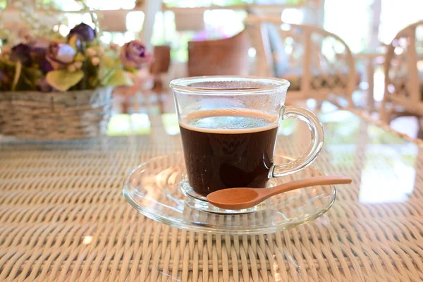 Hot americano black coffee drink — Stock Photo, Image