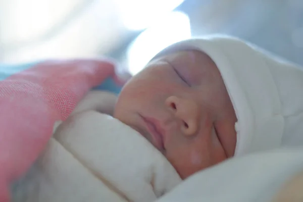 Cute little newborn baby sleeping sweet dream in soft blanket — Stock Photo, Image