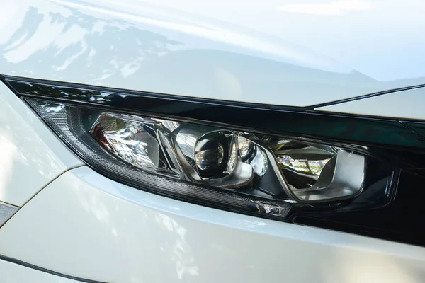 Modern headlight projector and led daylight of sport car — 스톡 사진