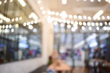 Kafede bulanık bokeh ışık dekorasyonu, arkaplan için soyut bulanıklık