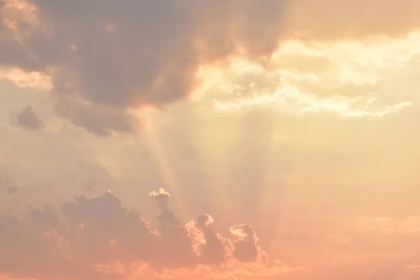 Golden light rays of sunset sky background — 스톡 사진