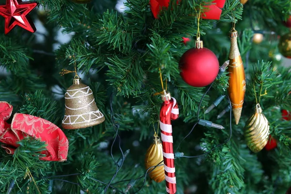 Christmas ornament hanging decoration on fir tree — Stock Photo, Image