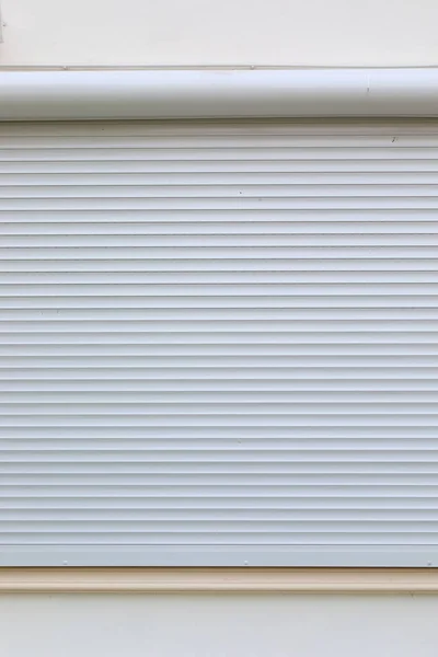 White window roller shutter closed security in modern house — Stok fotoğraf