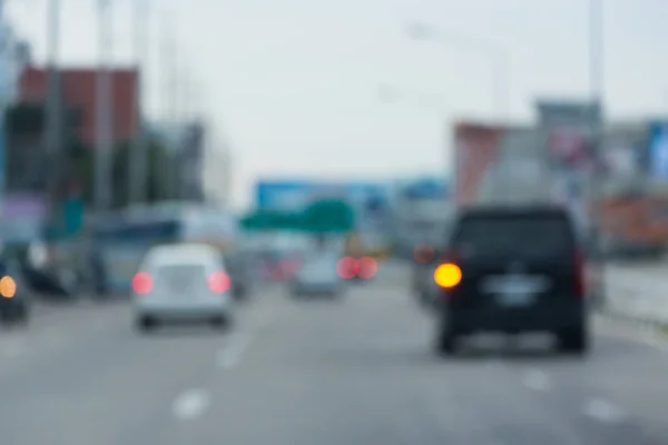 Car driving on urban road trip travel, image blur background — Stock Photo, Image