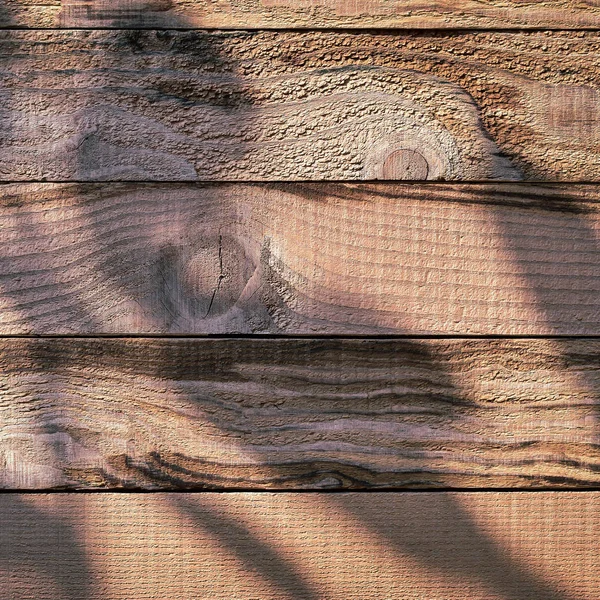 Wood barn wall plank texture background with light and shadow in the morning day, top view of old wooden table — Stock Photo, Image