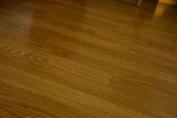 Brown wood laminate clean floor polished in home — Stock Photo, Image