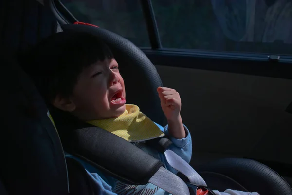 Babygeschrei auf Autositz sicher unterwegs — Stockfoto