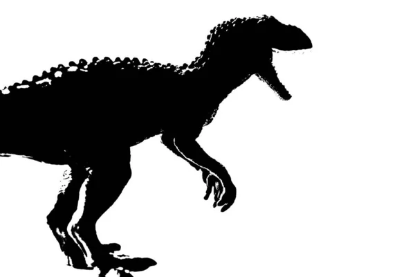 Sylwetka Obraz Czarny Giganotosaurus Dinozaur Potwór Okresie Kredy Białym Tle — Zdjęcie stockowe