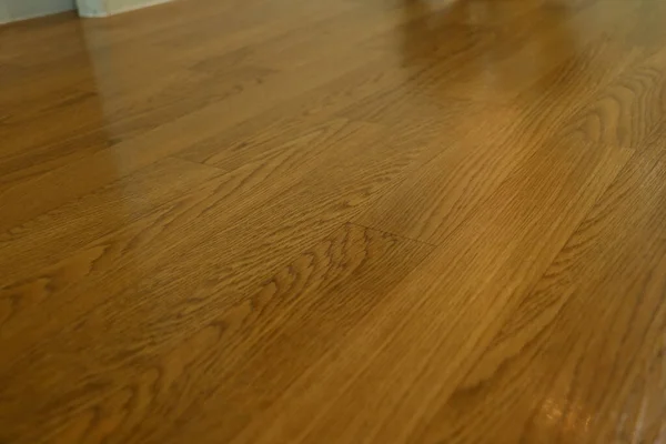 Piso Limpio Laminado Madera Marrón Pulido Casa — Foto de Stock