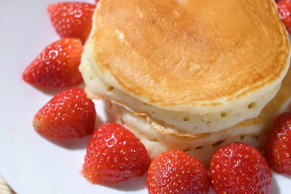 Panqueque Fruta Fresa Postre Dulce Comida Casera — Foto de Stock