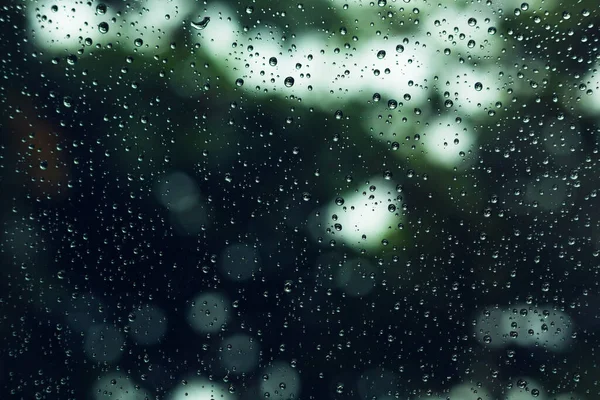Kropla Deszczu Wody Szklanym Oknie — Zdjęcie stockowe