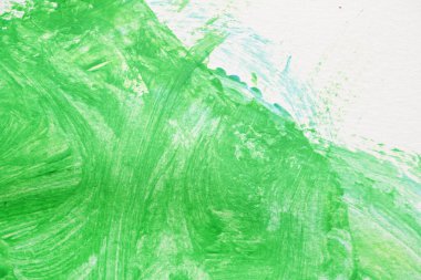 Beyaz kağıt zemin üzerinde soyut resim yeşil suluboya boya