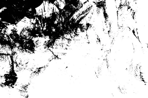 白色背景水彩画纹理的抽象黑色笔划轮廓 — 图库照片