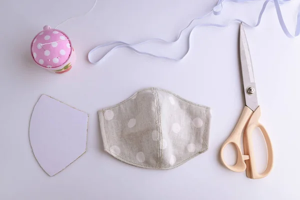 Masque Mode Fait Main Partir Tissu Coton — Photo