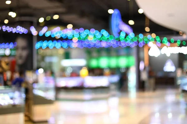 Abstrakte Unschärfe Hintergrundbild Des Geschäfts Einkaufszentrum Kaufhaus Mit Bunten Licht — Stockfoto