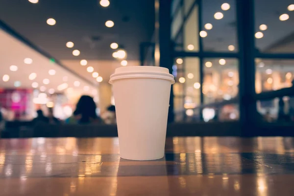 Llevar Taza Café Vacío Espacio Copia Blanco Para Texto Diseño — Foto de Stock