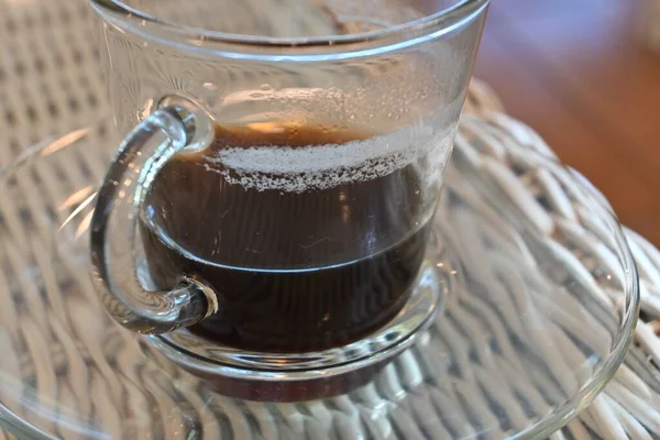 Kopi Panas Hitam Minum Kafe — Stok Foto